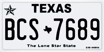 TX license plate BCS7689