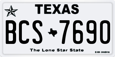 TX license plate BCS7690