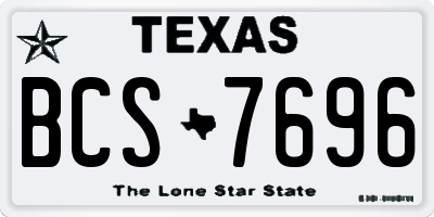 TX license plate BCS7696
