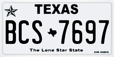 TX license plate BCS7697