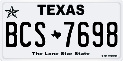 TX license plate BCS7698