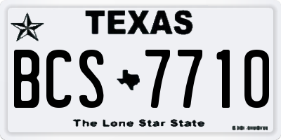 TX license plate BCS7710
