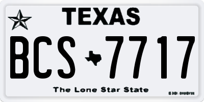 TX license plate BCS7717