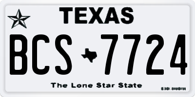 TX license plate BCS7724