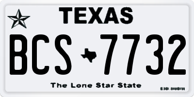 TX license plate BCS7732