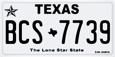 TX license plate BCS7739