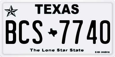 TX license plate BCS7740