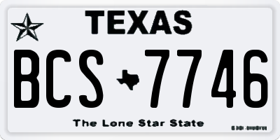 TX license plate BCS7746