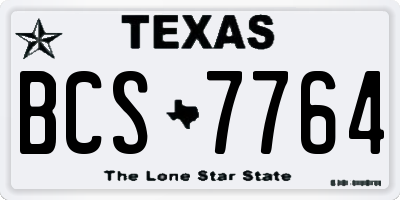 TX license plate BCS7764