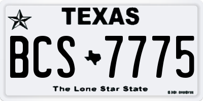 TX license plate BCS7775