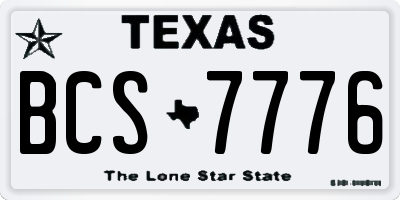TX license plate BCS7776