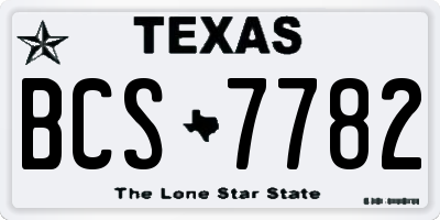 TX license plate BCS7782