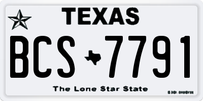 TX license plate BCS7791