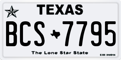 TX license plate BCS7795