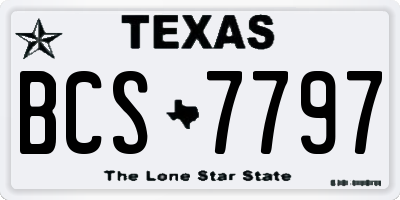 TX license plate BCS7797