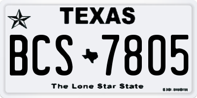 TX license plate BCS7805