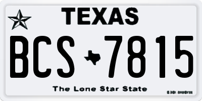 TX license plate BCS7815