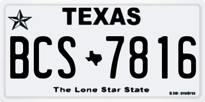 TX license plate BCS7816