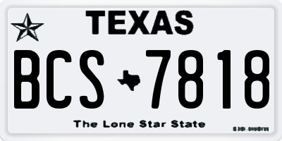 TX license plate BCS7818