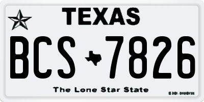 TX license plate BCS7826