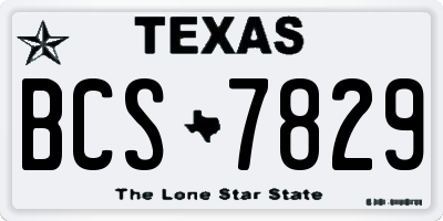 TX license plate BCS7829