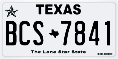TX license plate BCS7841