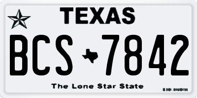 TX license plate BCS7842