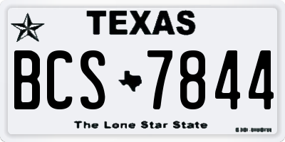 TX license plate BCS7844