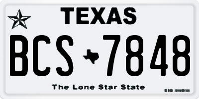 TX license plate BCS7848