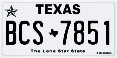 TX license plate BCS7851