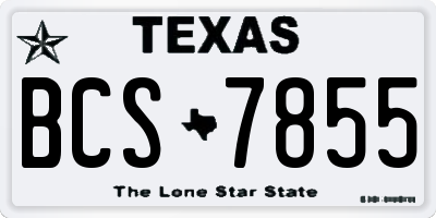 TX license plate BCS7855