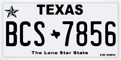 TX license plate BCS7856
