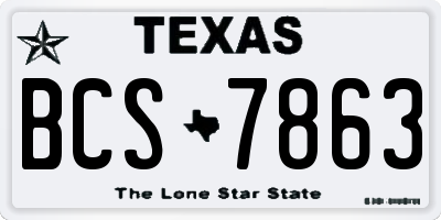TX license plate BCS7863