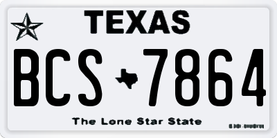 TX license plate BCS7864