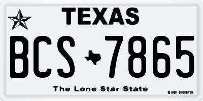 TX license plate BCS7865