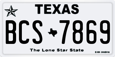 TX license plate BCS7869