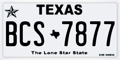TX license plate BCS7877