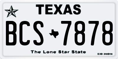 TX license plate BCS7878