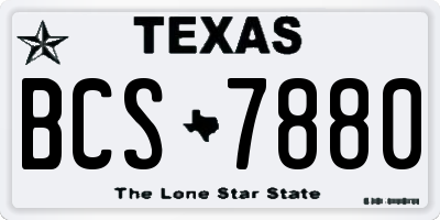TX license plate BCS7880