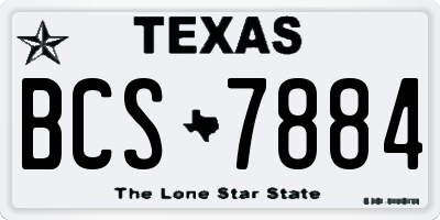 TX license plate BCS7884