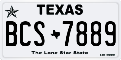 TX license plate BCS7889