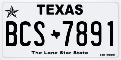 TX license plate BCS7891