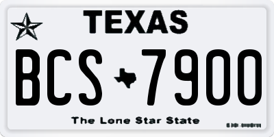 TX license plate BCS7900