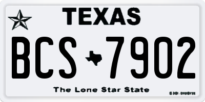 TX license plate BCS7902