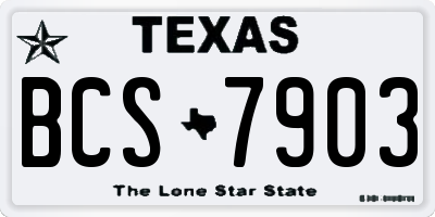 TX license plate BCS7903