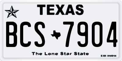 TX license plate BCS7904