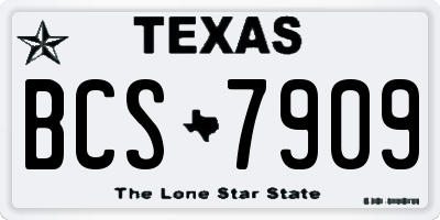 TX license plate BCS7909