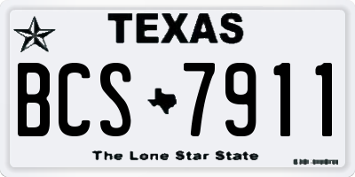 TX license plate BCS7911