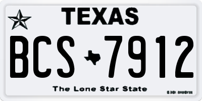 TX license plate BCS7912