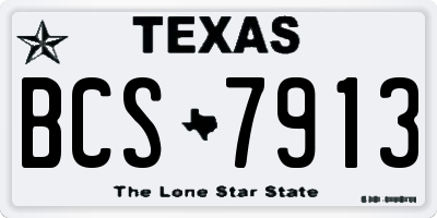 TX license plate BCS7913
